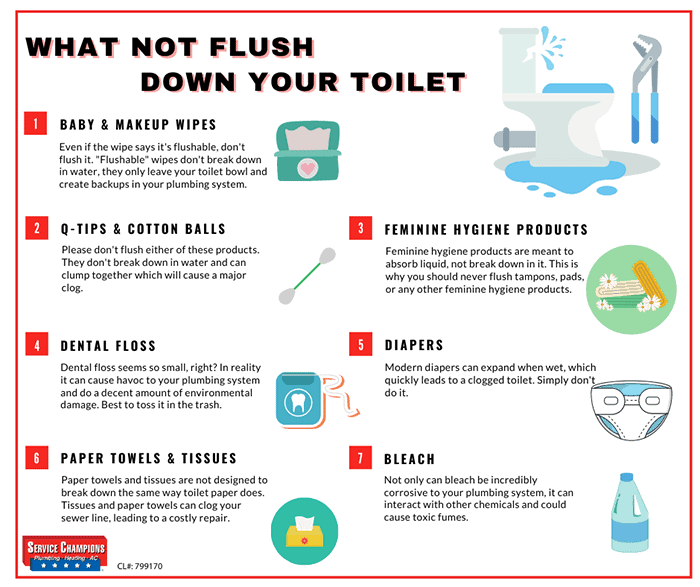 A List Of What Not To Flush Down Your Toilet.
