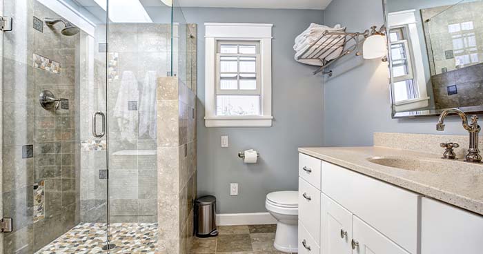 Image: A Bathroom Fully Up To Residential Plumbing Codes.