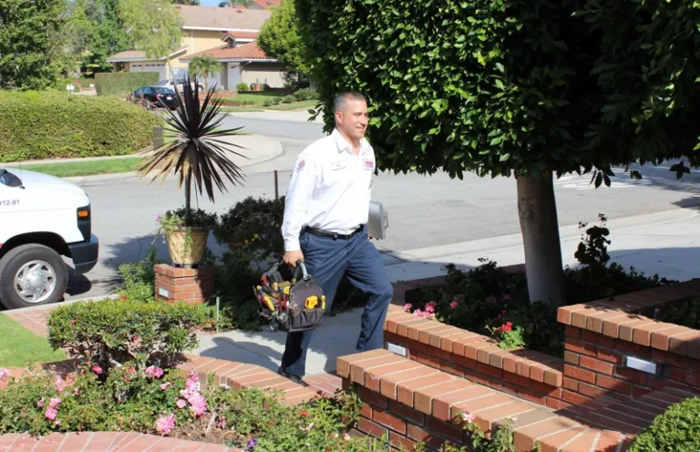 Ray walking up stairs